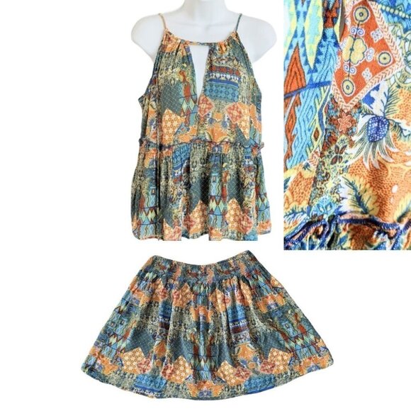 Nwt RACHEL ZOE Boho skirt and top set size Small @i - Picture 1 of 14
